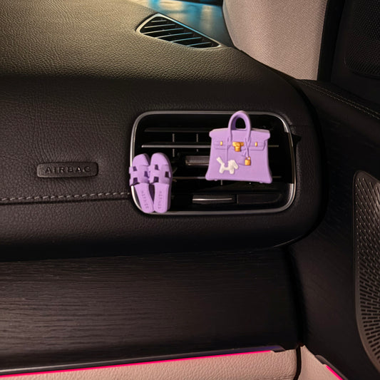 Set Ambientador Coche Morado – Aroma Paraíso Floral